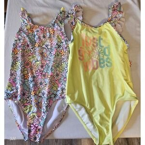 bmagical by btween Girls 2 Piece Swimsuit Set Size 8 UPF 50+ Floral Reversible